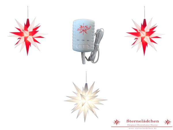 Sterne-Set A1e weiß-rot/weiß/weiß-rot